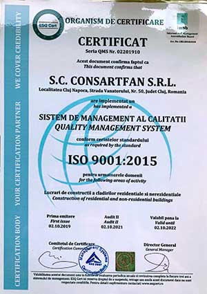 Certificat Sistem de Management al Calitatii